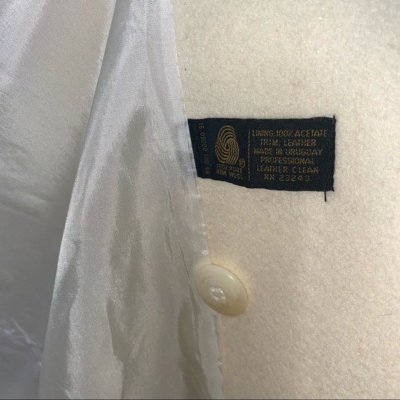♥️ VINTAGE Rare Cream ivory white David Benjamin Wool COAT jacket Size10 - Picture 10 of 11